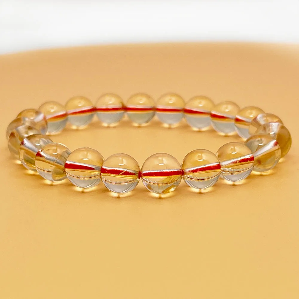 

Top Quality Natural Citrine Beaded Bracelet Women Yellow Crystal Healing Stretch Bangles Yoga Meditation Jewelry Gift for Lady