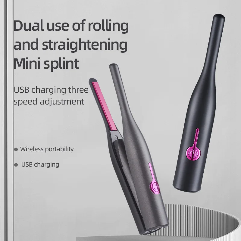 

Rechargeable hair straightener curl straightening dual-purpose mini electric splint bangs wireless hairpin beard board