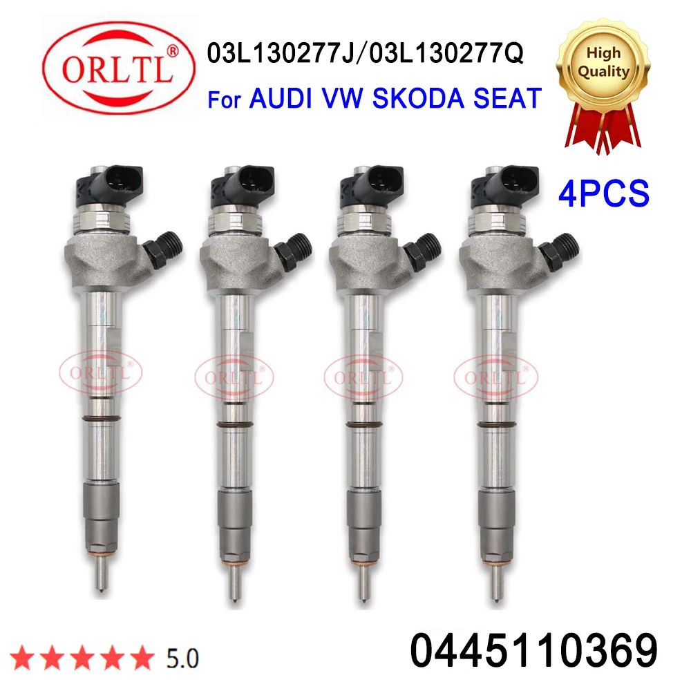 

4PCS 0445110369 Diesel Fuel Injector 0 445 110 369 03L130277J 03L130277Q 03L130855CX 0986435166 Fits For AUDI VW SKODA SEAT