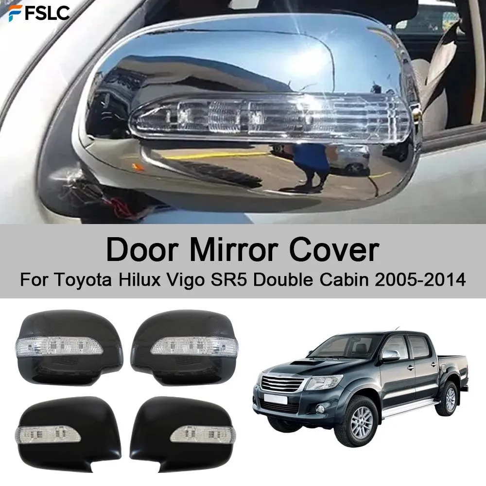 Acessórios para Carros: Capa de Espelho Retrovisor para Toyota Hilux Vigo SR5 Cabine Dupla 2005-2014 - Decoração e Estilização Automotiva