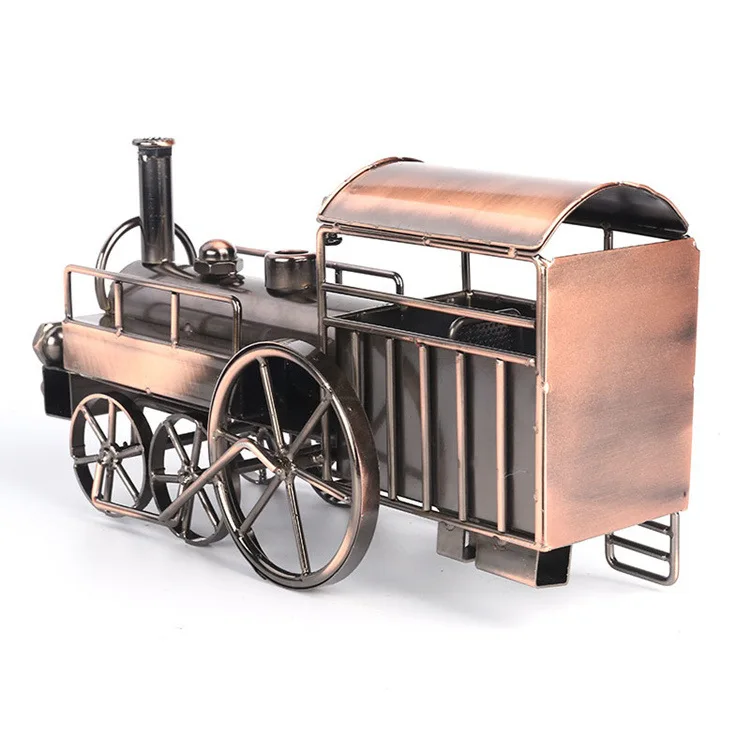 Retro nostalgic vintage simulation steam locomotive tin model decoration leisure bar ornament bar cafe, gift, collection