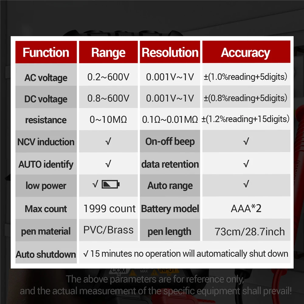 ANENG M113 Digital Multimeter Tester 1999 Counts Auto Ranging Amp Ohm Voltmeter for Household Outlet Automotive Electrical Tools