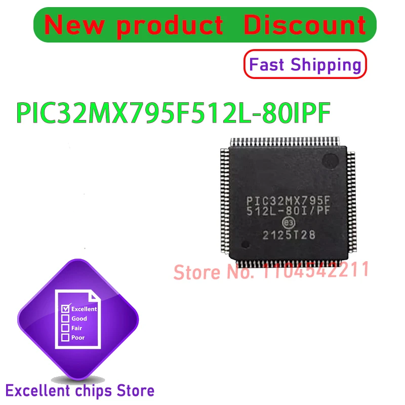 Original PIC32MX795F512L-80I/PF PIC32MX795F512L-80I PIC32MX795F512L-80 PIC32MX795F512L PIC32MX795F512 PIC32MX795 QFP100 1pcs/lot