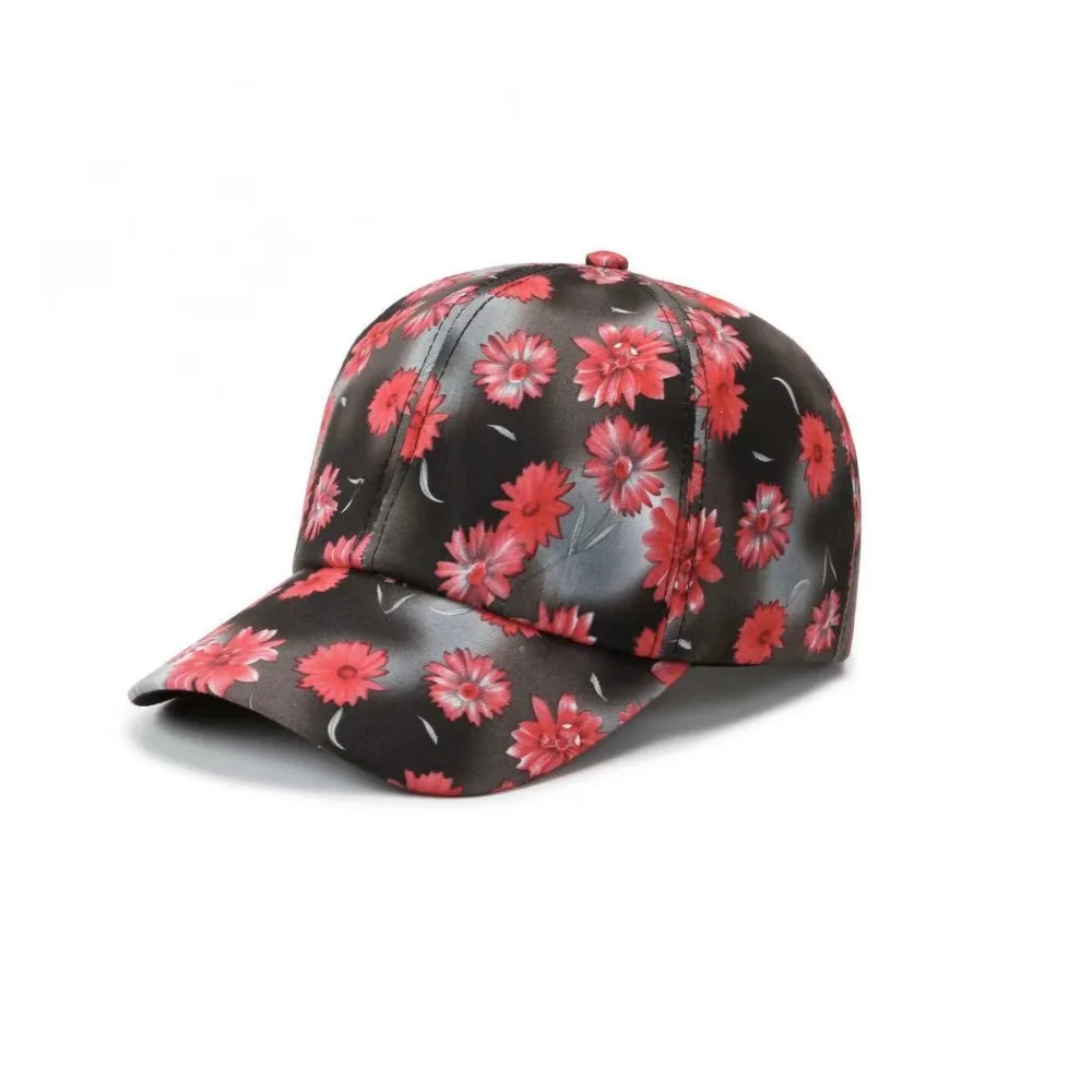 Floral Print Cotton Baseball Caps Fashion Adjustable Breathable Elegant Visors Cap Casual Vintage Peaked Cap Women