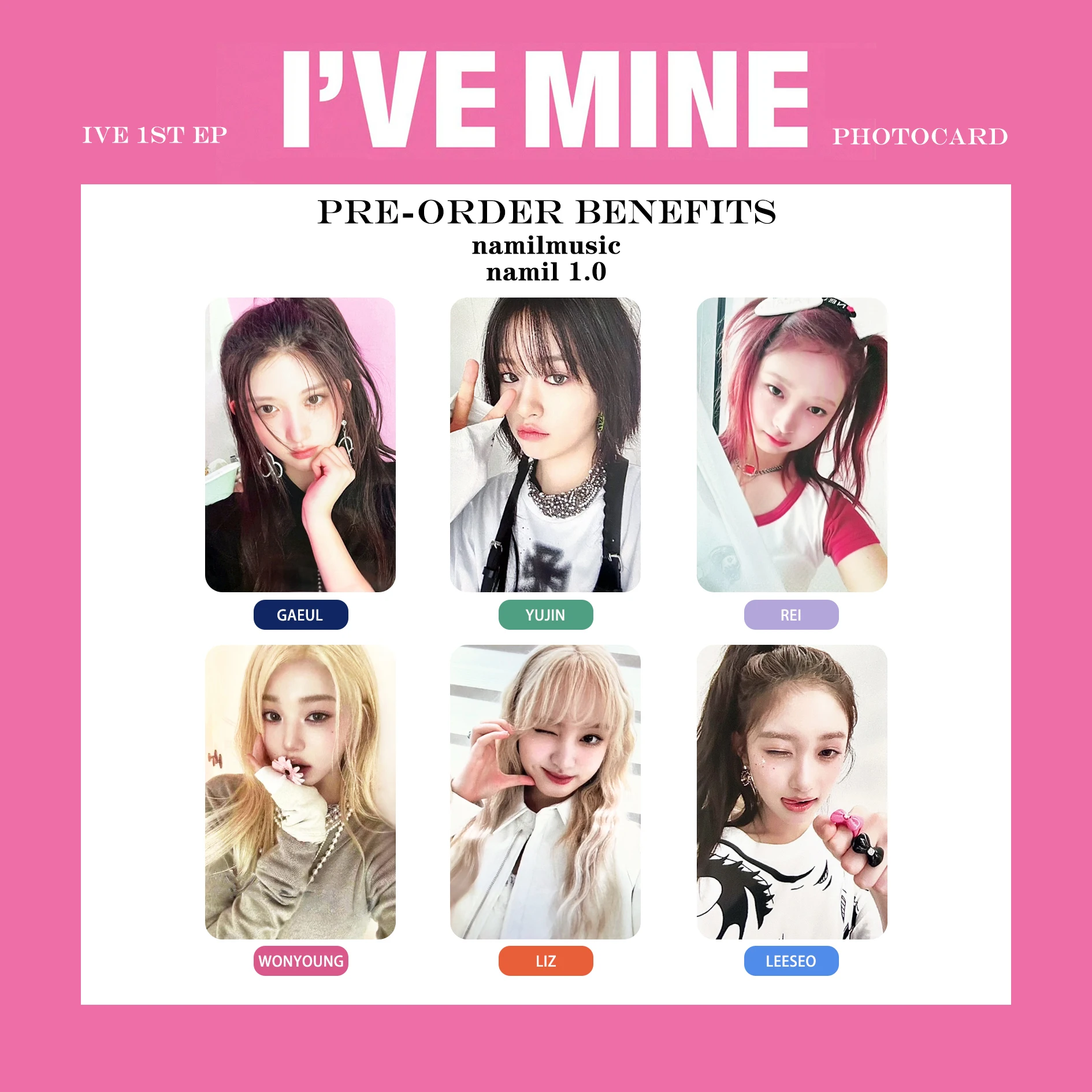 1ve Mädchen Gruppe 1. ep 1ve Mine Nanyi spezielle chinesische Karte Wonyoung Gaeul Yujin Rei Liz Leeseo periphere kleine Karten