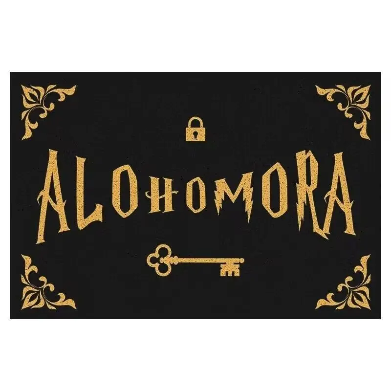 

Wizards Alohomor Door Mat Anti-slip Rubber Doormat Graphic Welcome Muggles Carpet Front Door Foot Mat Magic 9 Platform Rug Decor