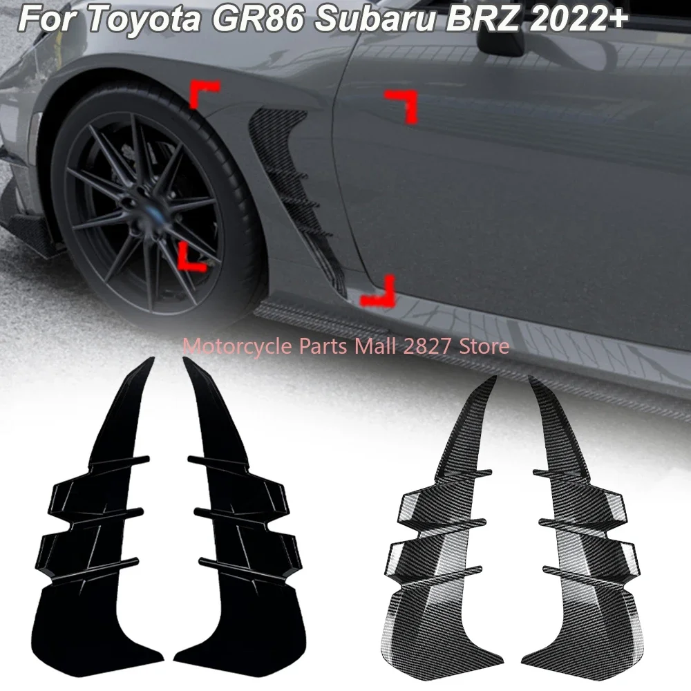 

For Toyota GR86 Subaru BRZ 2022+ Front Fender Side Air Vent Spoiler Car Body Kit Sticker Modification Glossy Black