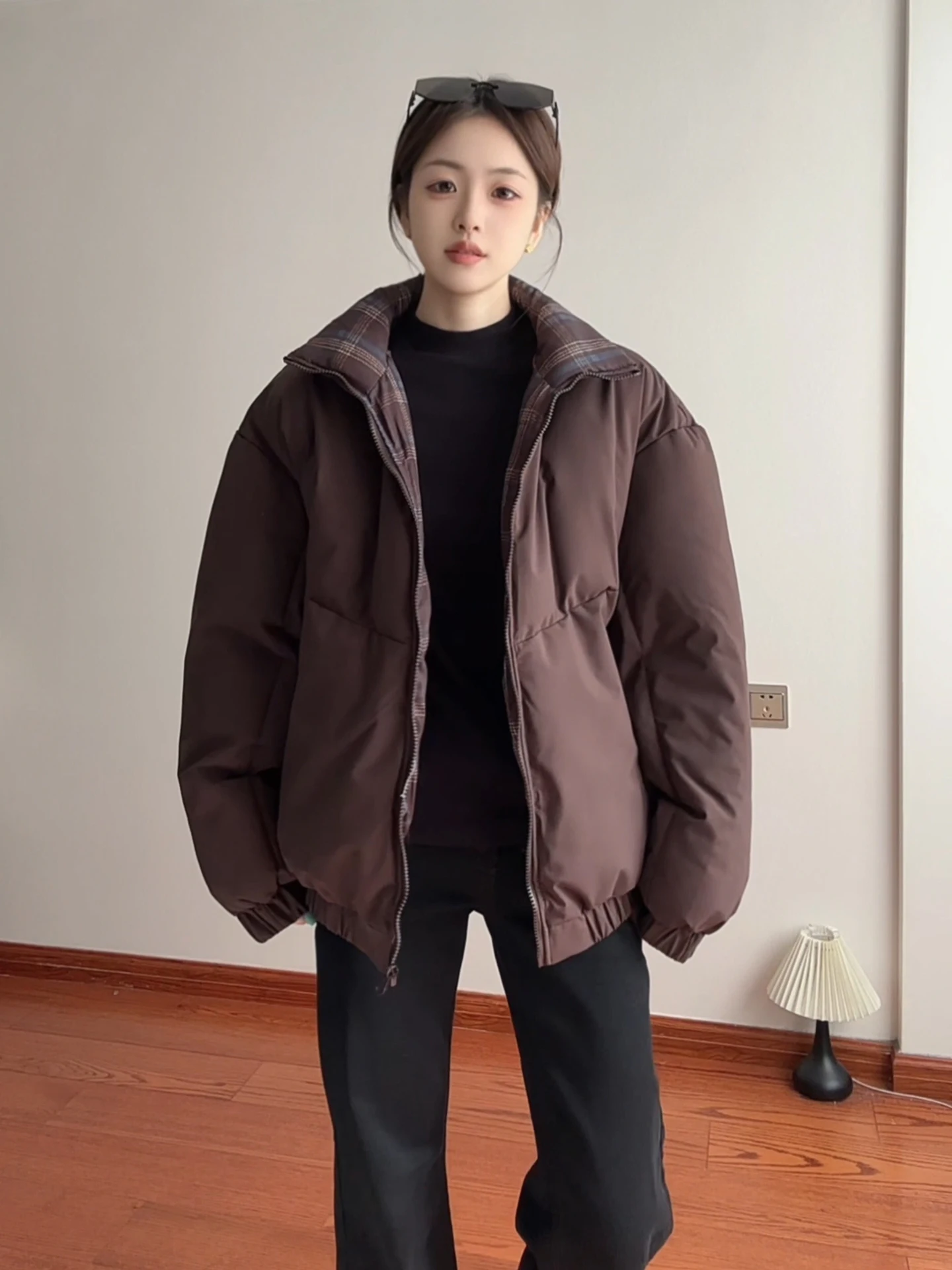 

Ретро-куртка в американском стиле с воротником-стойкой, утепленная хлопком, мужская зимняя теплая верхняя одежда, короткая куртка-пуховик для пар