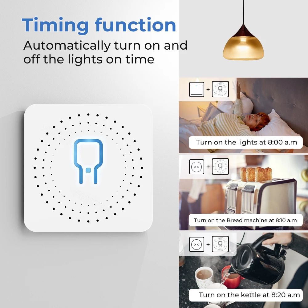 Smart Home Zigbee WiFi Smart Switch with Power Monitor 16A Tuya Light Switch Module DIY Breaker Relay Voice for Alexa Google