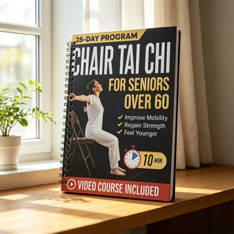 Chair Tai Chi For Seniors Over 60 English Book Spiral Bound 28-Day 10Min Workout Program Improve Mobility With Video Course Free