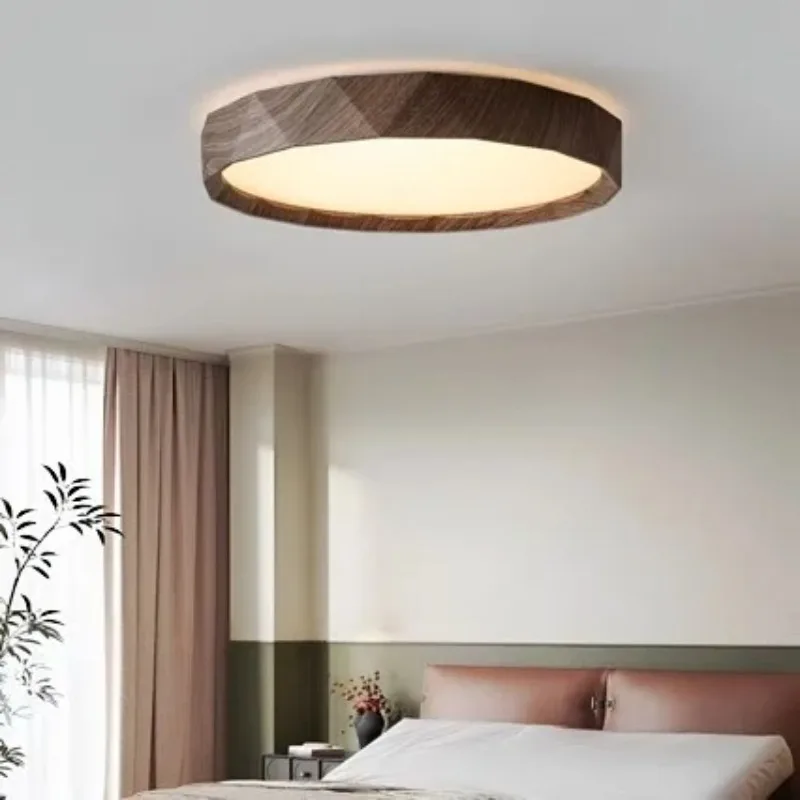 Wood Grain Full Spectrum Ceiling Light No Flicker Eye Care Dimmable for Bedroom Living Room Kids Room Home  LED Ceiling Lamp
