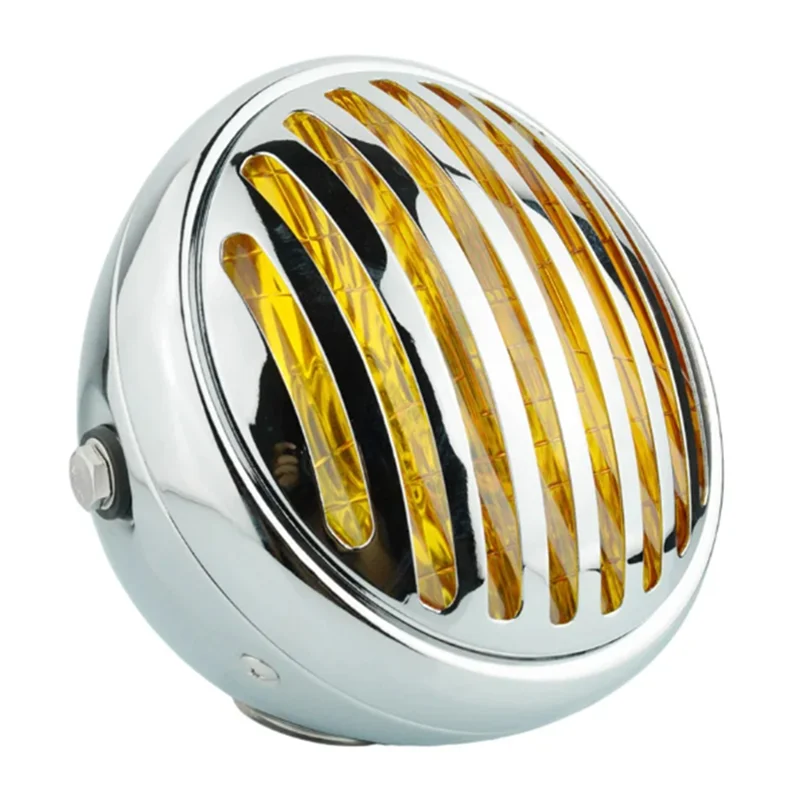 For  Honda Yamaha Gn125/Cg125 Modified Retro Universal Motorcycle 12V Black Shell Front Retro Round Headlight-A99D