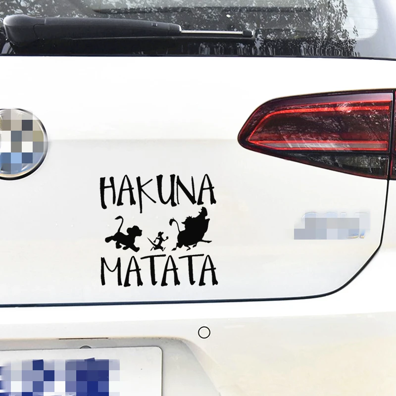 Car Stickers HAKUNA MATATA Kiswahili King Lion Reflective Decals For Fuel Tank Cap Windshield Trunk Motorcycles Auto Tuning D2