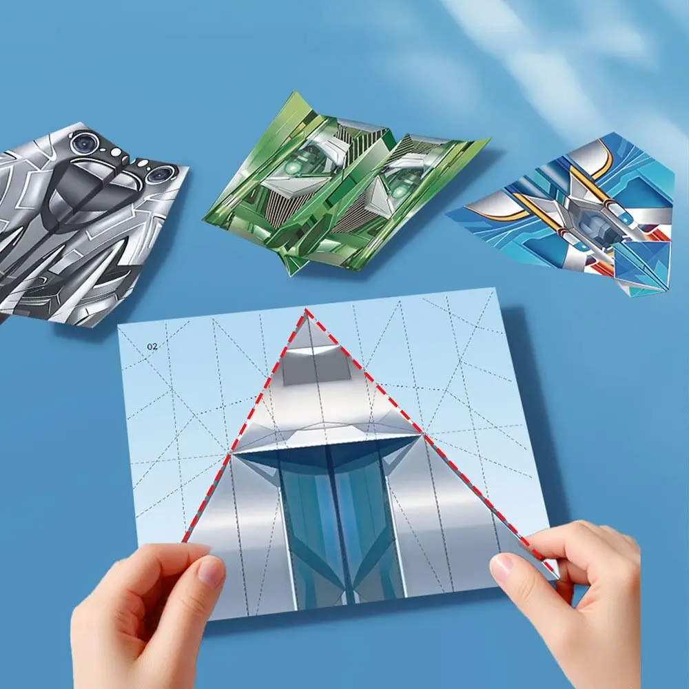 Ręcznie Robiony Samolot Papierowy Origami Sztuka Nauka Montessori Zestaw Origami Samolotów Składany 3D Wszechstronny Papierowy Samolot Zabawka