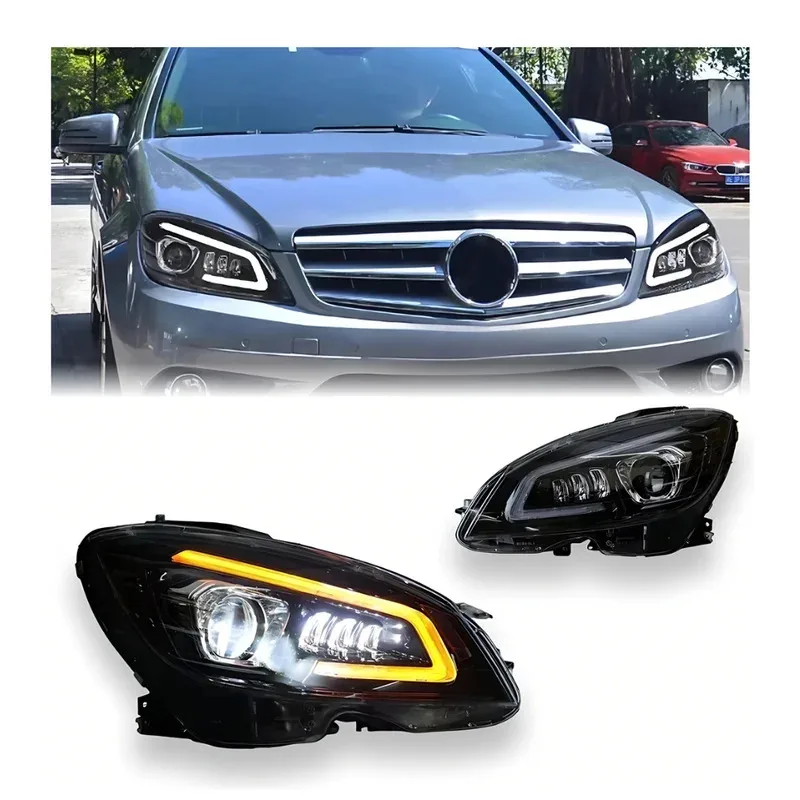 

W204 2007-2011 C Class DRL LED Upgrade Headlights Turn Signal Head Lamp Modified Assembly Signal Auto Accessories