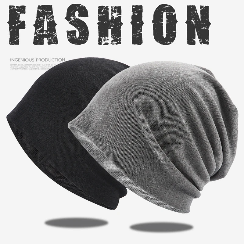 

Hat New Summer And Autumn Thin Breathable Hooded European And American Fashion Knitted Soft Nightcap Spring Cool Breathable Hat