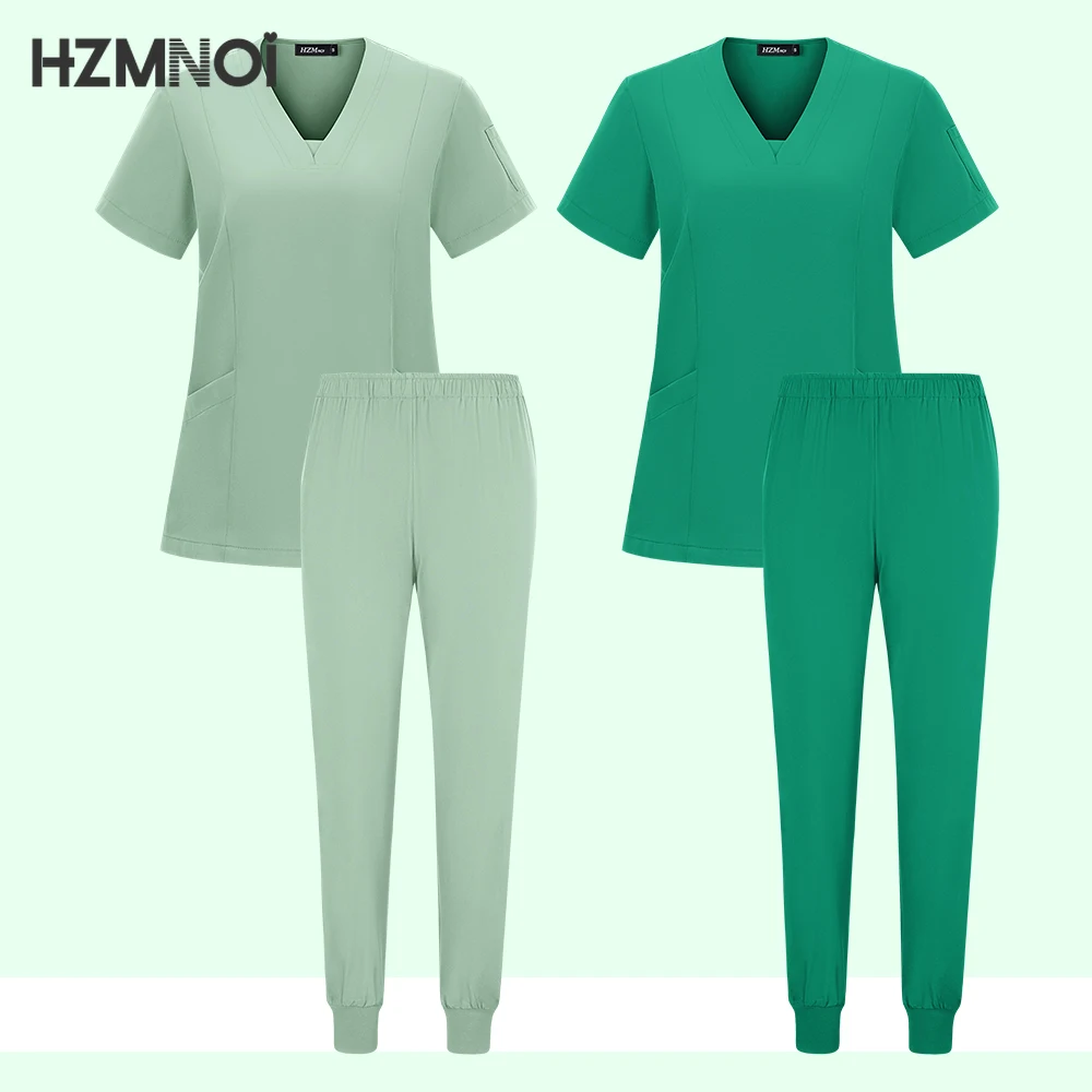 Uniformes médicaux pour femmes et hommes, col en v, poches, pantalons droits en Y, infirmière, médecin, vêtements de travail hospitaliers, combinaisons de travail chirurgicales