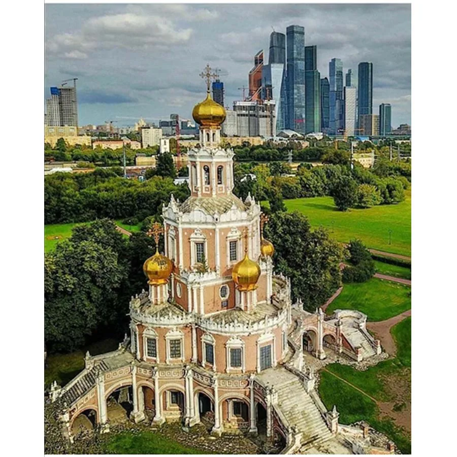 5D Diy Diamond Painting Moscow Church Scenery Full Square Round Diamond Mosaic Rhinestone Picture Embroidery Home Decor