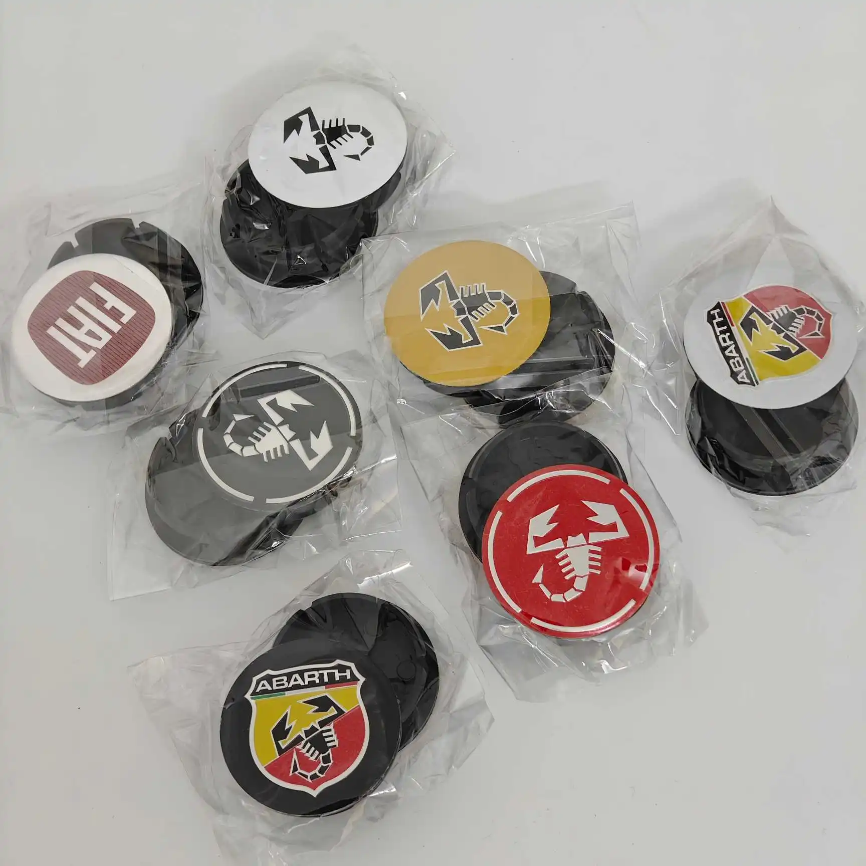 4Pieces 48mm Wheel Center Caps Hub Cover for Fiat Abarth 500 Marea Multipla Punto Custom Decoration Accessories