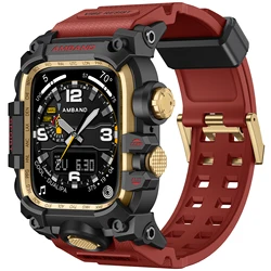 Luxury New Design Mod Kit Zinc Alloy case silicone band replacement strap for apple watch band 10 9 8 7 44mm 45mm 46MM49mm Ultra