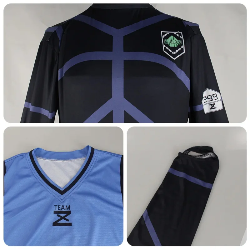 2025 New Anime Blue Lock No.4 Football Jersey Isagi Yoichi Cosplay Costume Wig Chigiri Hyouma Sportswear Team Z No.4 Bachira Meg