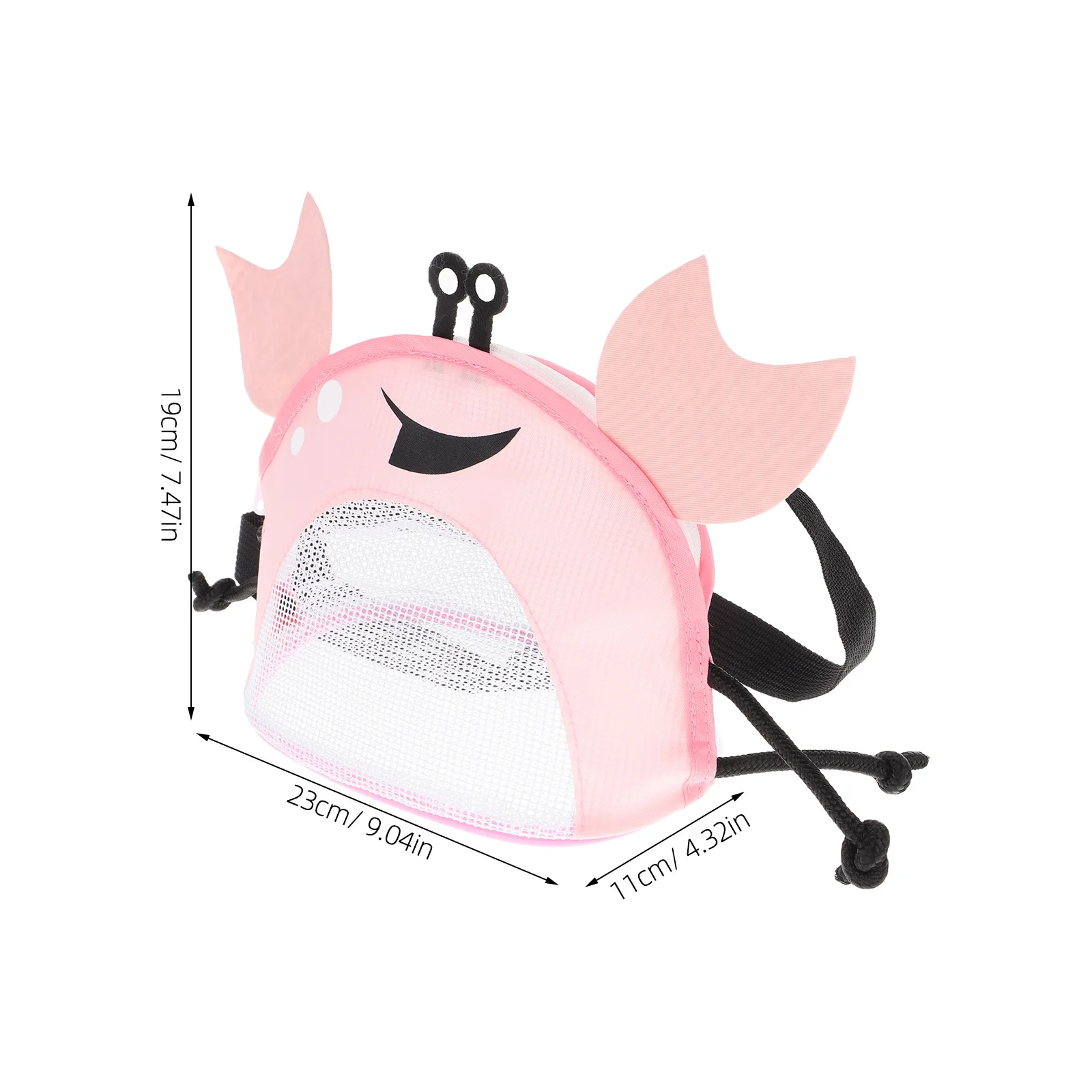 حقيبة شبكية لطيفة على شكل سرطان البحر للأطفال، مجموعة صدفة ذات سعة كبيرة، مواد آمنة ومتينة، مثالية للسفر على الشاطئ وحمام السباحة #5