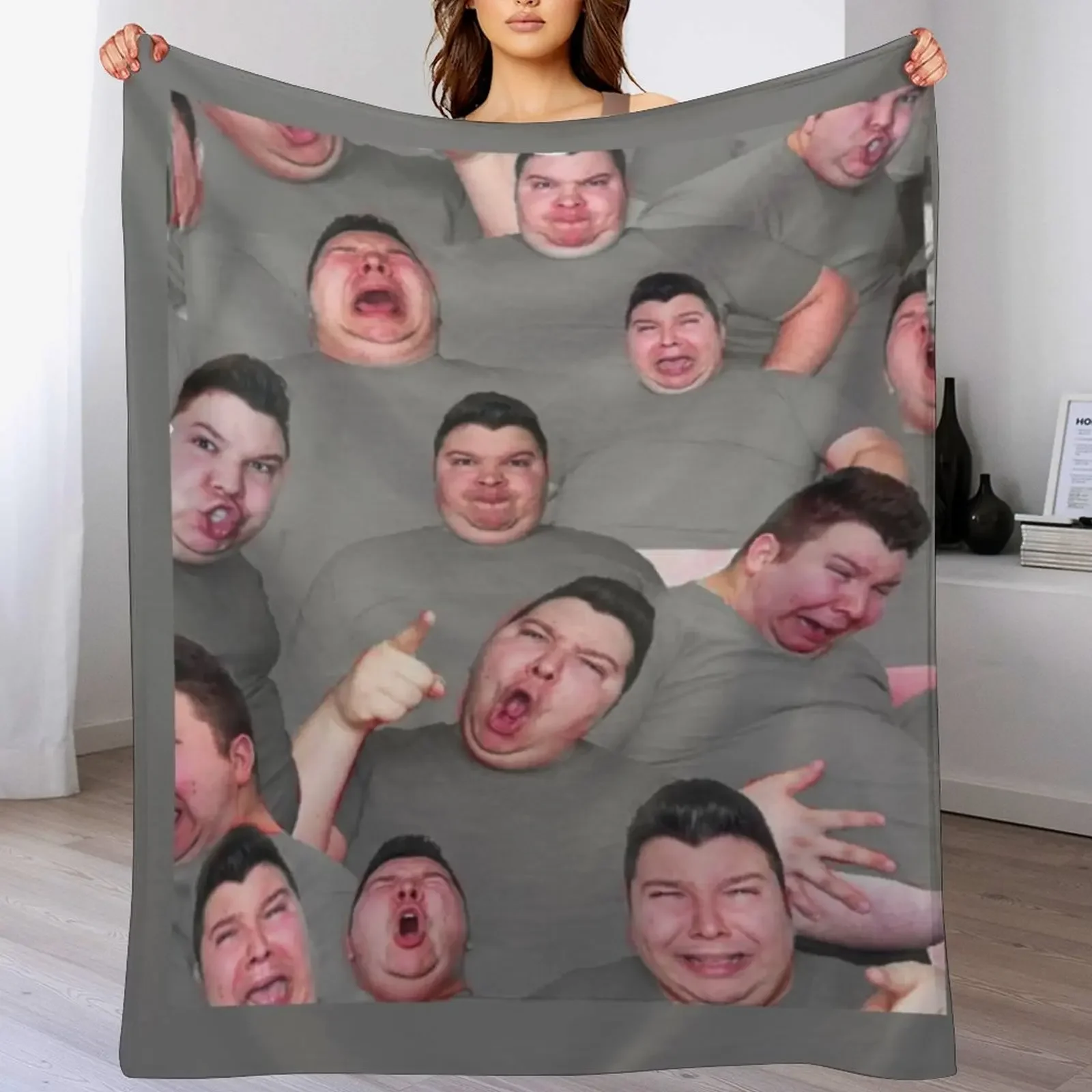 

Nikocado Avocado Merch logo Throw Blanket Tourist Nap Softest Summer Blankets