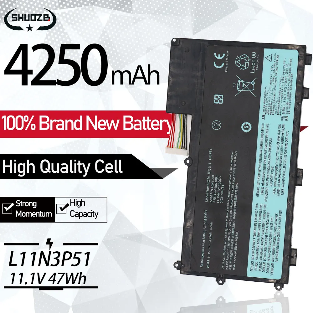 

New 45N1090 Battery For Lenovo ThinkPad T430U Ultrabook V490U V490UA V590U 45N1088 45N1089 45N1091 L11S3P51 L11N3P51 3ICP7/64/84