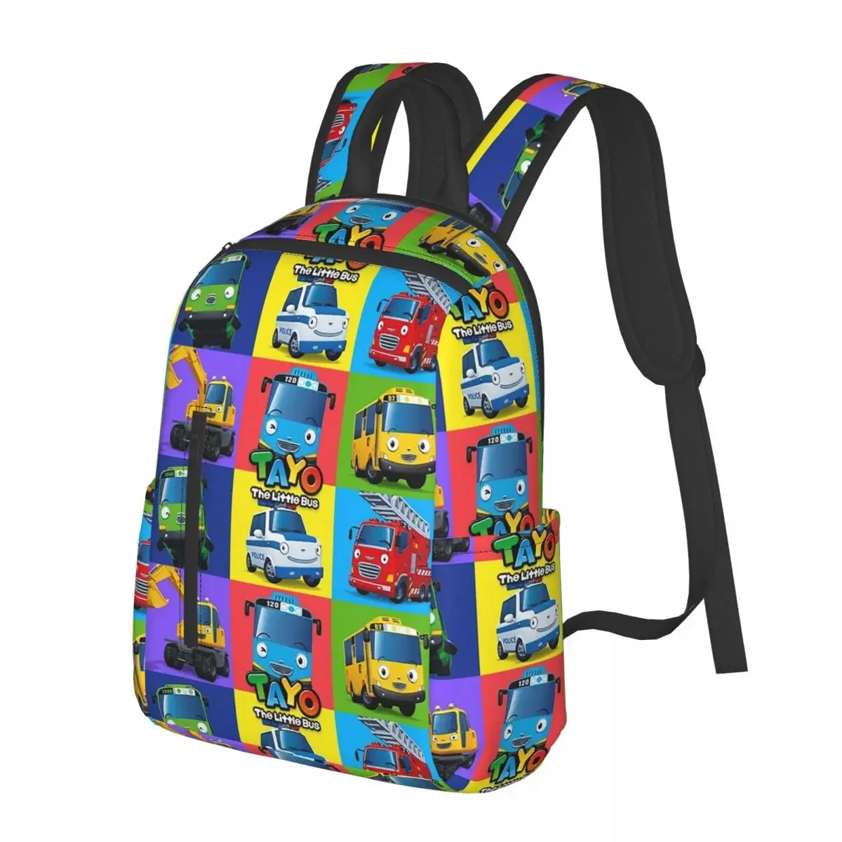 

Tayo The Little Bus Cartoon Student Backpack School Bag Hiking Travel Daypack for Men Women Fashion Bookbag Shoulder Bags