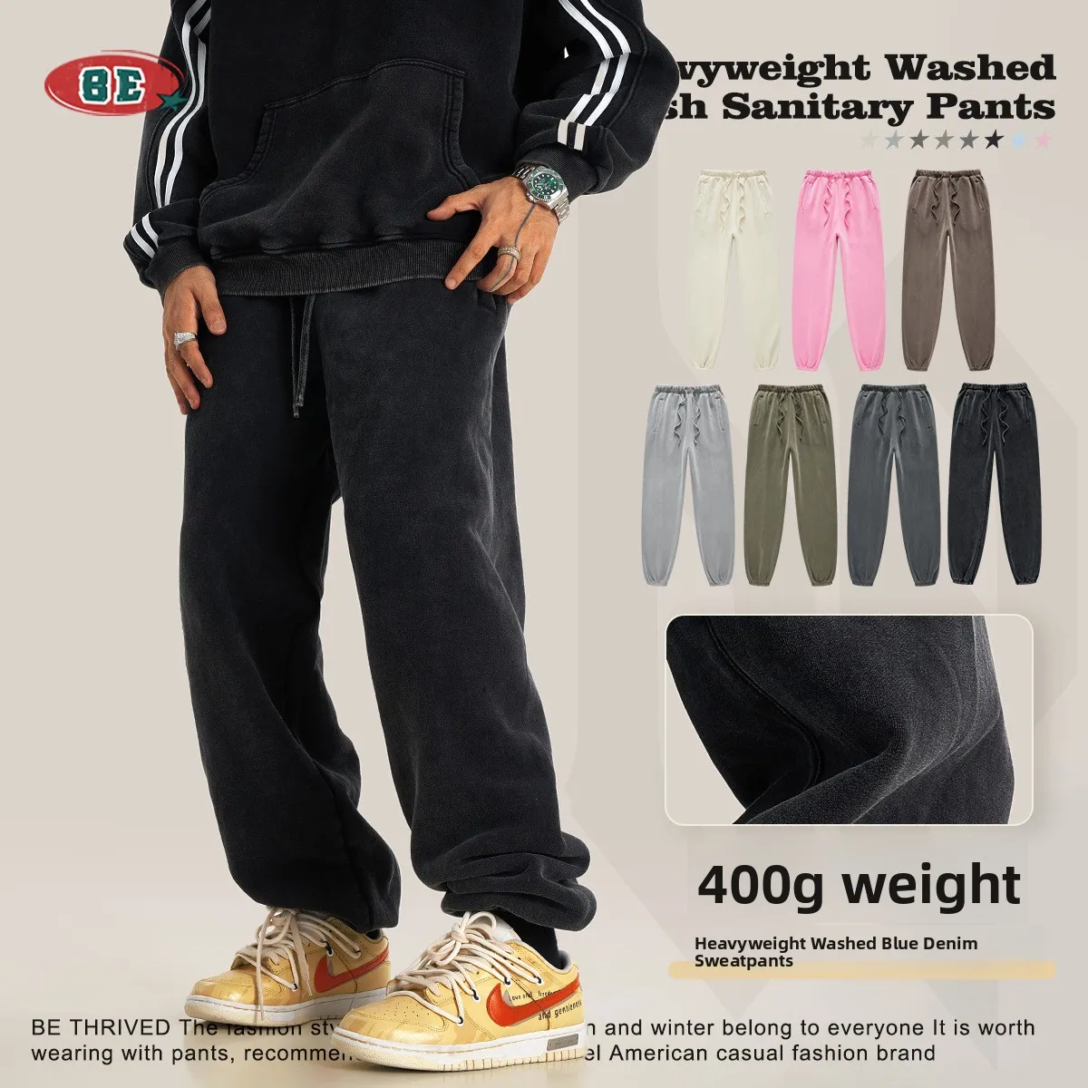 

Waed Retro Men's Fce Lined Trousers Casual Straight Leg Cotton Sports Pants mid Waist Long Faion Urban Sle Bla e...