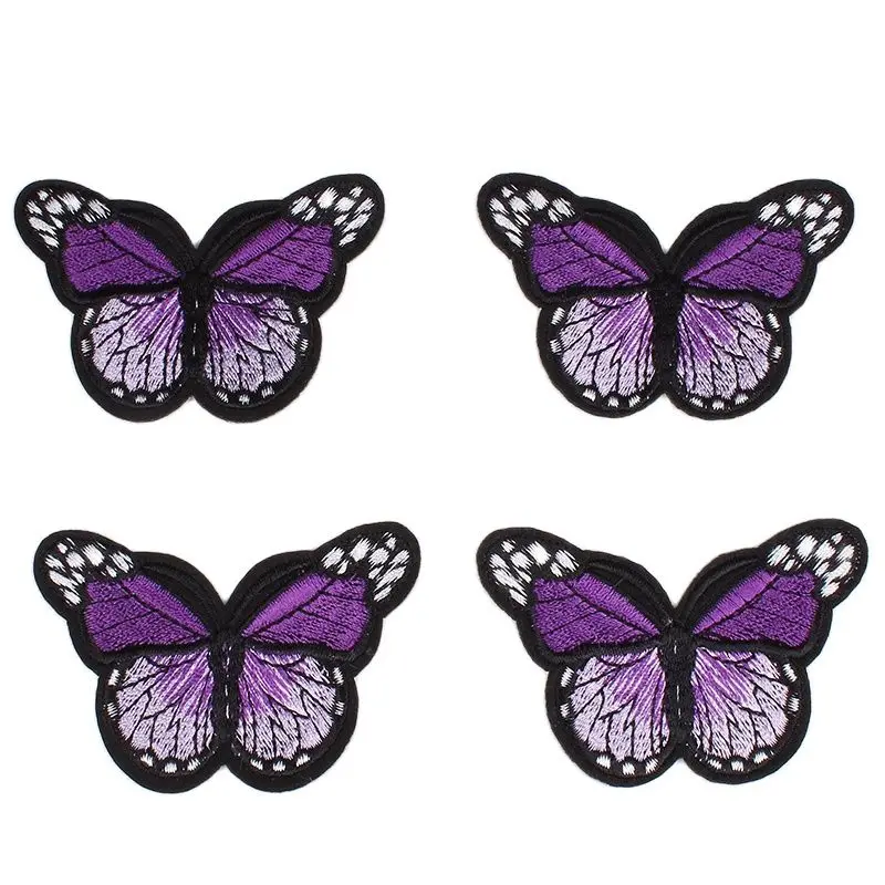 6pcs/lot Iron On Embroidery Butterfly Patches For Jeans Bags Shoes Hats Sewing Patchwork Craft DIY Stickers Fabric Appliques