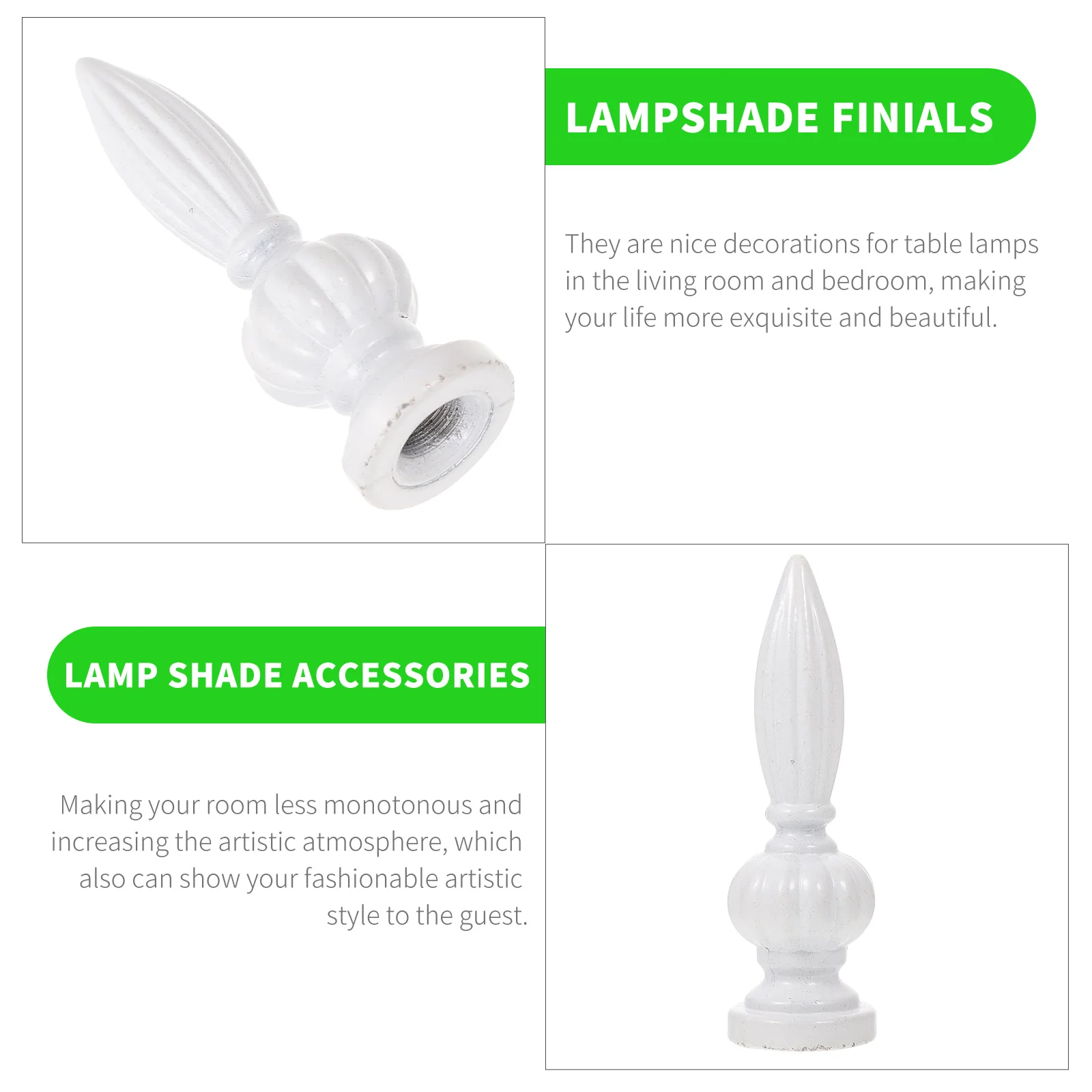 

2pcs Lampshade Finials 10MM Zinc Alloy White Table Floor Lamps Accessories Decorative Creative Caps Modern