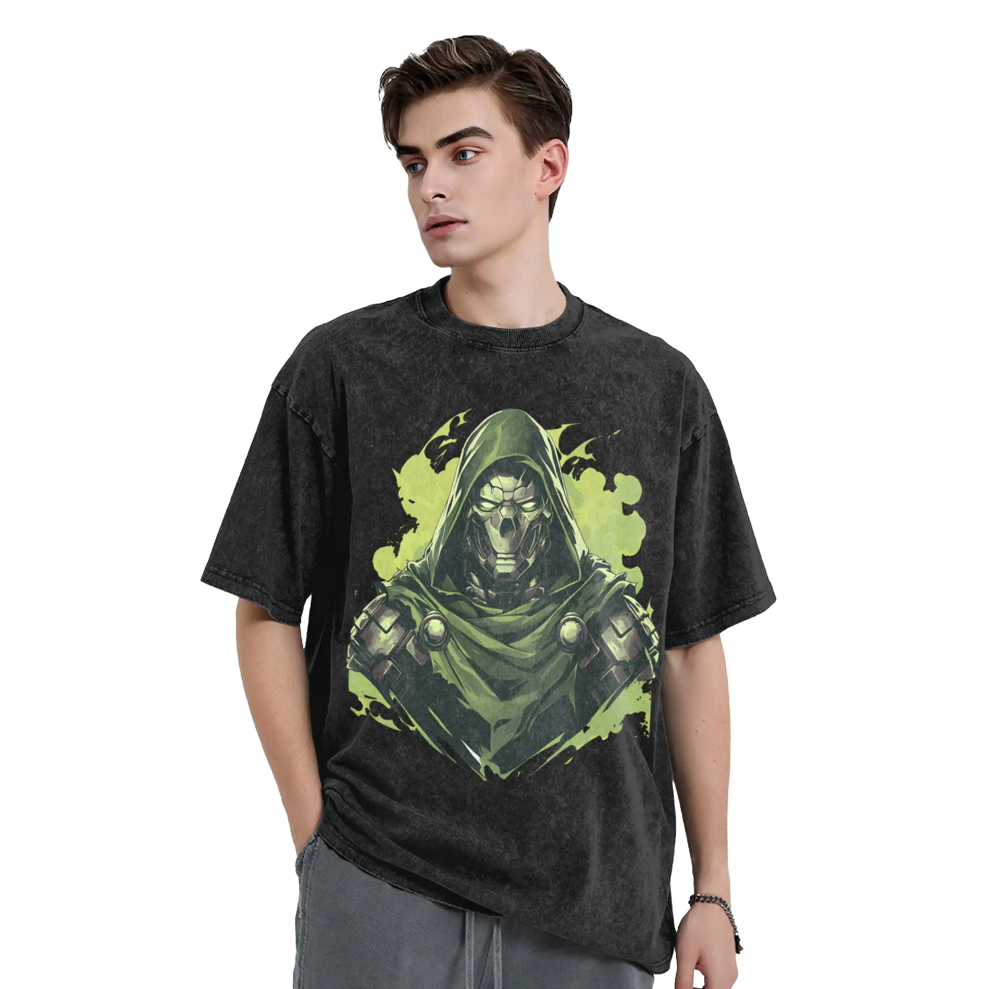 Dr Dooms Comics Washed T Shirts Streetwear Novelty T-Shirts  Tees Tops for Men Women 100% Cotton Harajuku Graphic Printed
