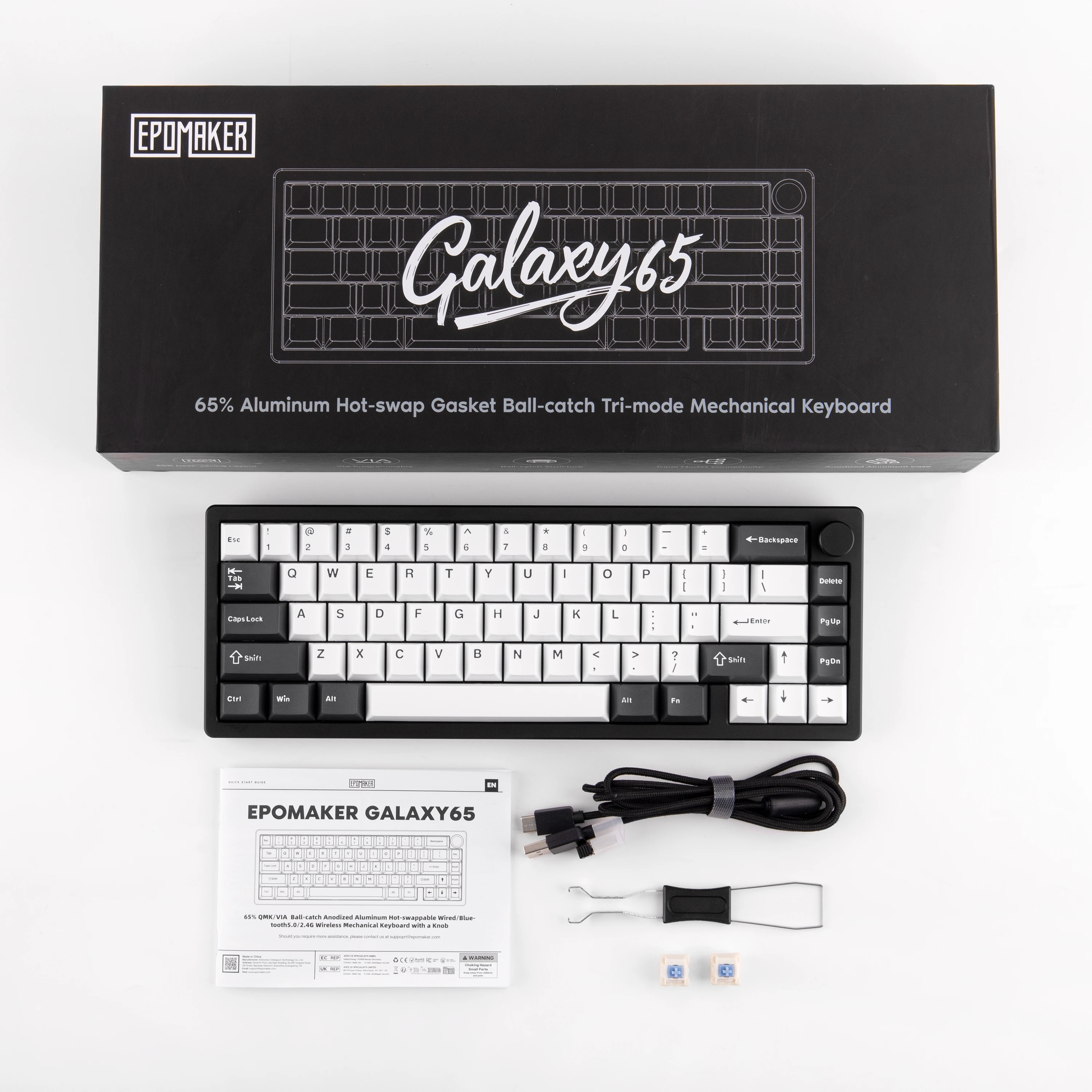 EPOMAKER Galaxy65 VIA 65% US QWERTY Layout Hot-Swap Wired/2.4Ghz