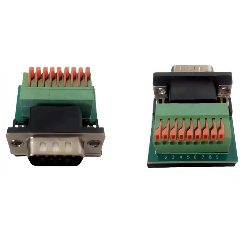 Solderfree DB9 RS485 RS422 سلك موصل 9PIN الاتصال السريع محول طرفي DB9 ذكر أنثى خالية من لحام رئيس مشترك محول