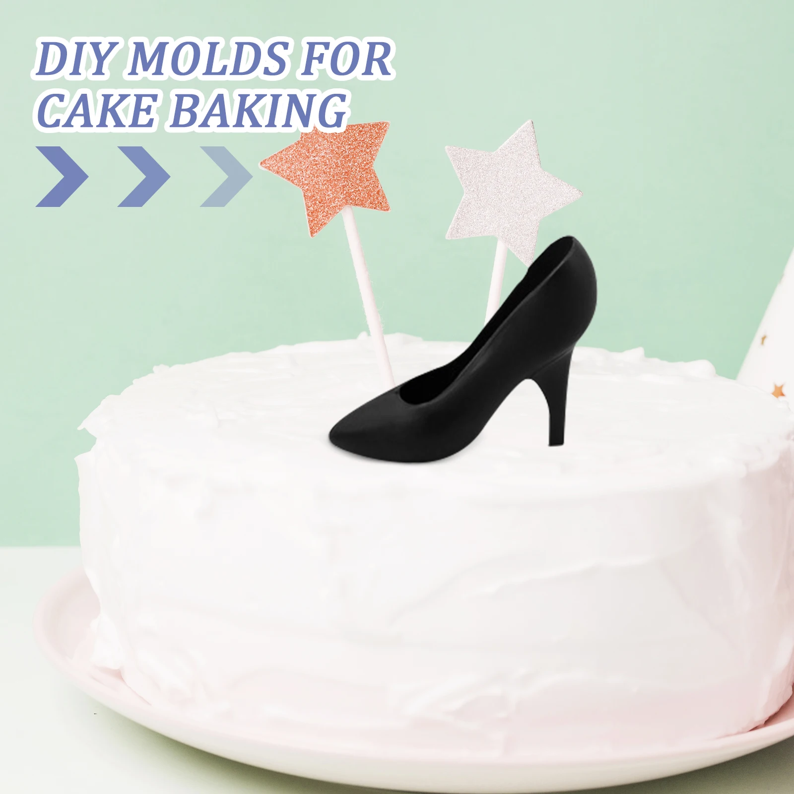 

High Heel Chocolate Mold Shoe Shape Plastic Fondant Baking Tool Non-Stick Reusable Easy Clean Elegant Dessert DIY Molds for Cake