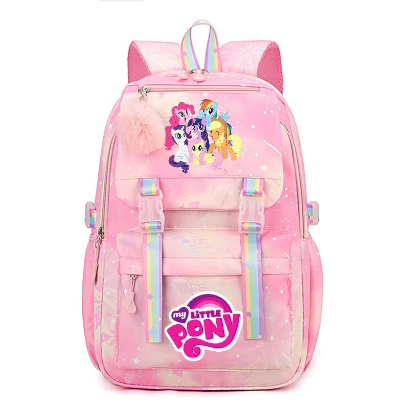 

Рюкзак большой вместимости My Little Ponys, повседневный нейлоновый милый рюкзак с героями мультфильмов, школьный рюкзак в стиле аниме, дорожный рюкзак Mochila