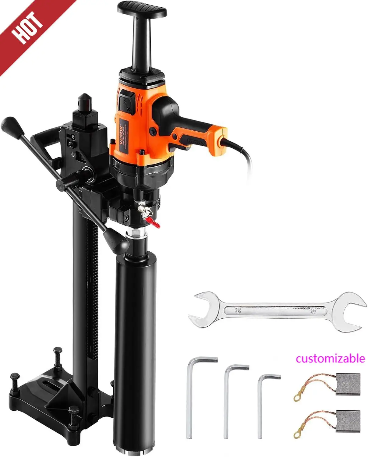 

NEW 2 in1 Handheld & Stand-Mount Core Drill, 0.8-6.3in Drilling Diameter, 2000W Concrete Core Drill,220V, Hammer Drill