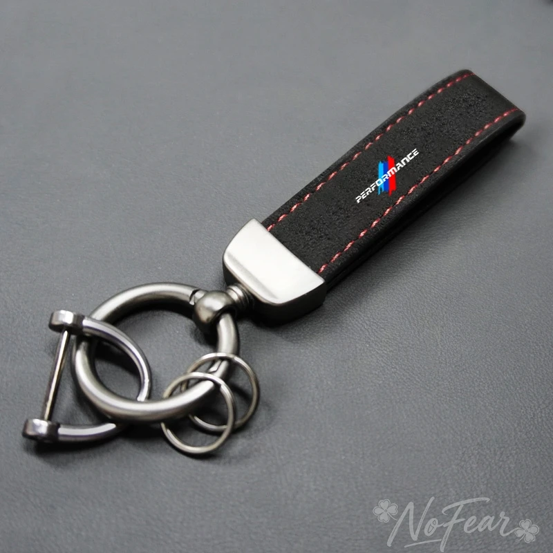 

1pc Suede Leather Car Keychain Key Ring Auto Accessories For BMW performance BMW M Power Performance M3 M5 X1 X3 X5 X6 x7