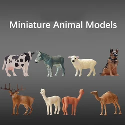 1/64 Simulation Alpaca Cow Animal SeriesRresin Miniature Hand Micro Photography Props Sand Table Scene