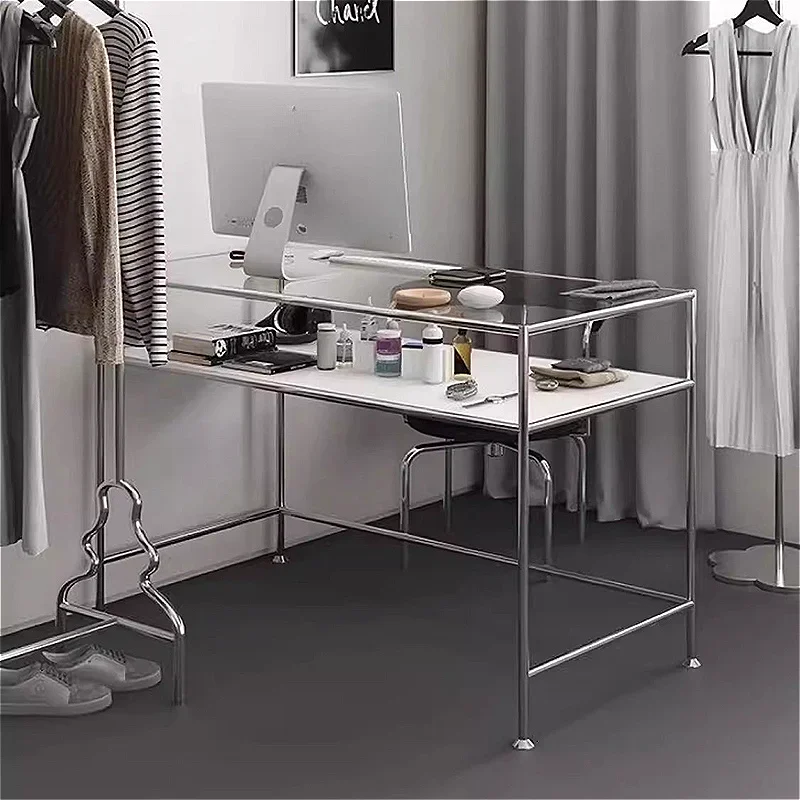 Modern Transparent Nail Tables Nordic Minimalism Iron Art Glass Tabletop Nail Tables Professional Aesthetictable Furniture FYMT