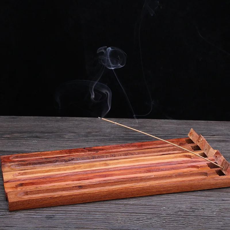 Rosewood Incense Burner Aromatherapy Wooden Stick Base Home Pressure Relief Incense Holder Teahouse OfficeSmall Decorative