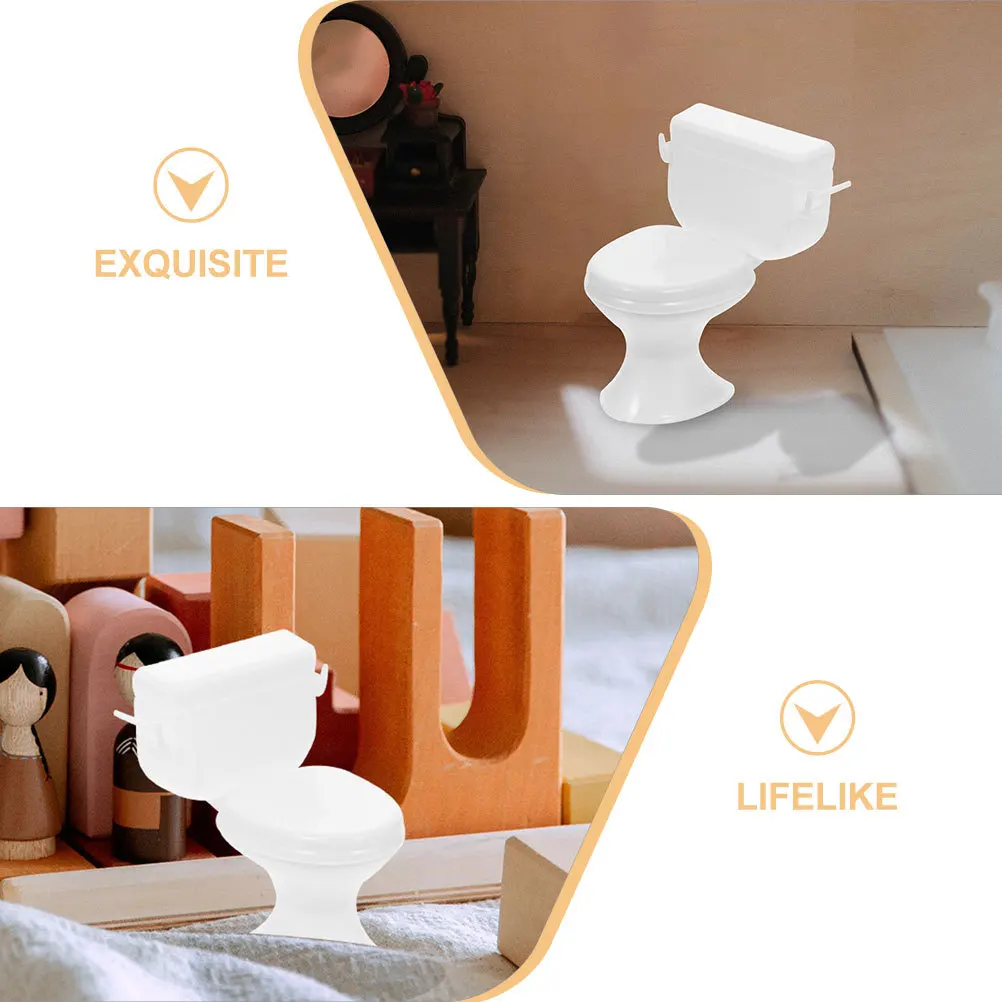 

4Pcs Mini Toilet Toppers Practical Size for Different Cakes Unique Humorous Design Reusable Safe Materials Miniature Toilet