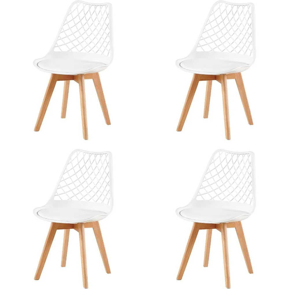 EGGREE Juego de 4 Sillas Comedor Escandinavas Ahuecadas SGS Probado, Un Juego 4 Sillas Cocina Retro Vaciado