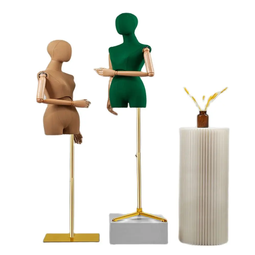 

Full Sewing Cloth Mannequins for Women, 4 Colors, Wood Arm Pulley Base, Wedding Twist Split, Adjustable Rack, E146