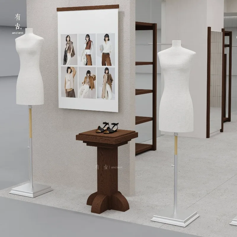 Clothing store retro square column display stand window ornament display stand Nakajima stand creative booth