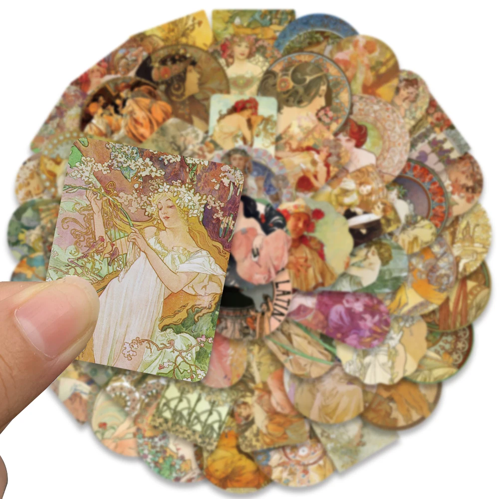 54pcs Vintage Renaissance Art Figure Painting Stickers Waterproof Vinyl Decals For Laptop Notebook Scrapbook Room Stickers