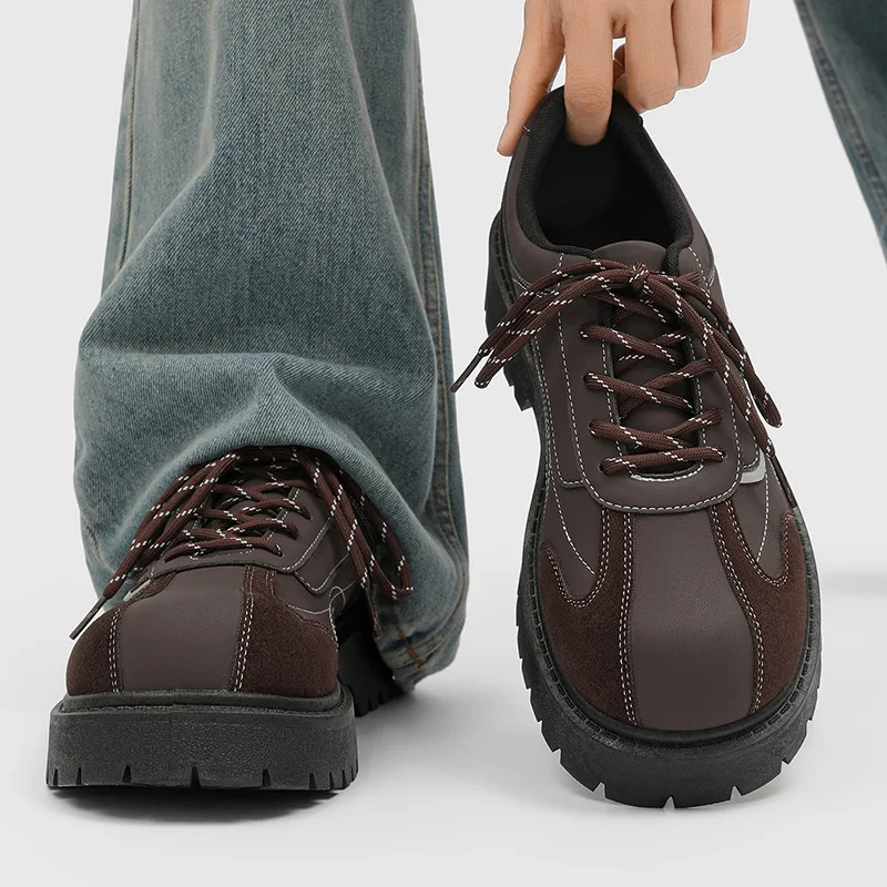 

High Quality Men's Sneakers and Casual Shoe British Big Head Derby Shoe Tooling Shoe Business Dress Shoes for Men Zapatos Hombre