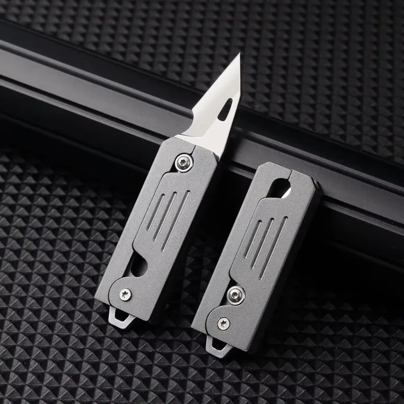 Aluminum Alloy Unboxing Knife Small Blade Sharp High Hardness Ultra Light Radish Keychain Radish Knife Pendant EDC Hand Tool