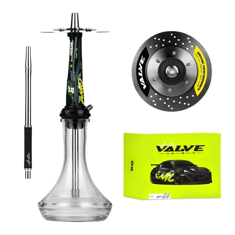 Amotion Valve Racing Car Series Arabic Hookah Shisha Set Single Pipe with Glass Bottle